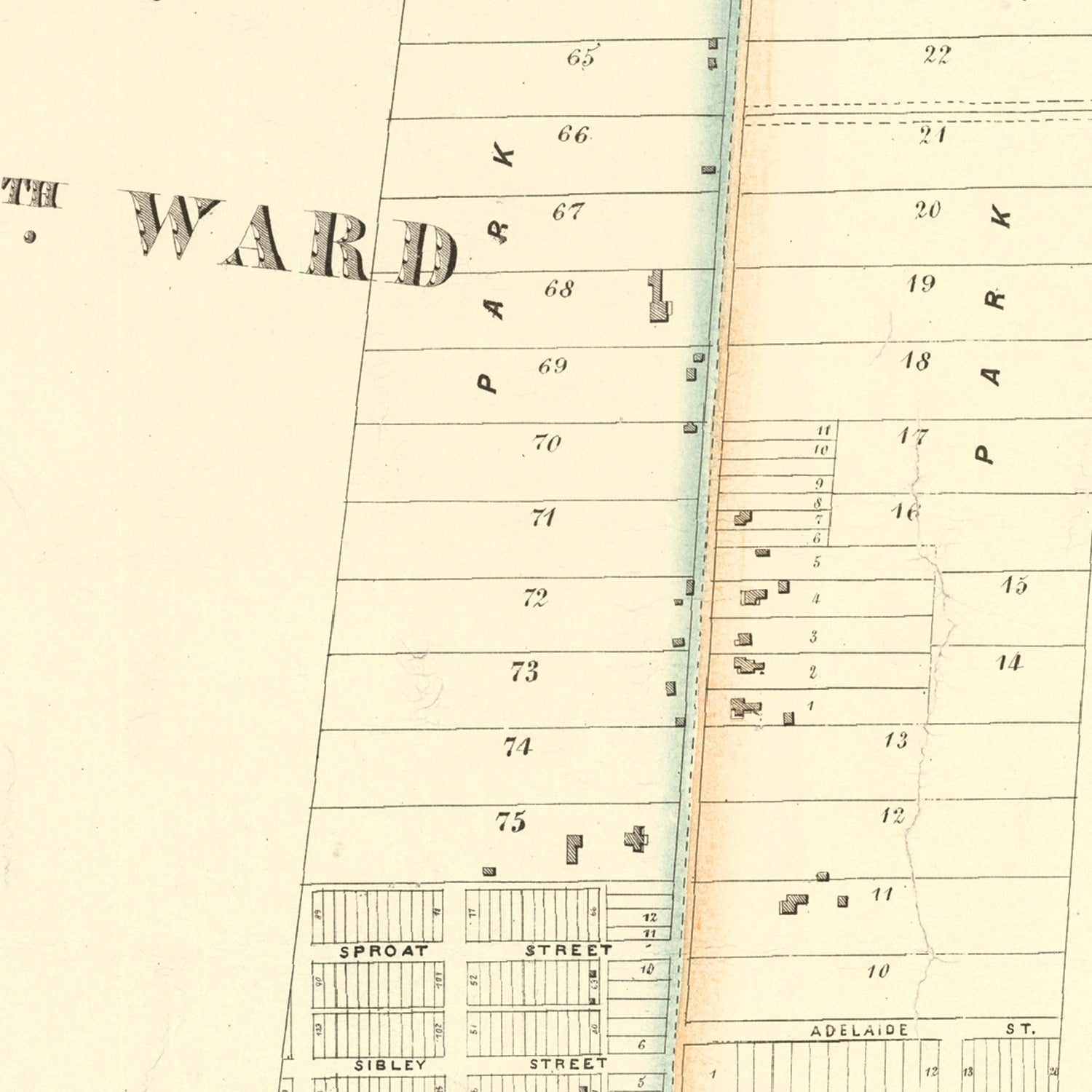 Vintage Map of Detroit, Michigan 1853