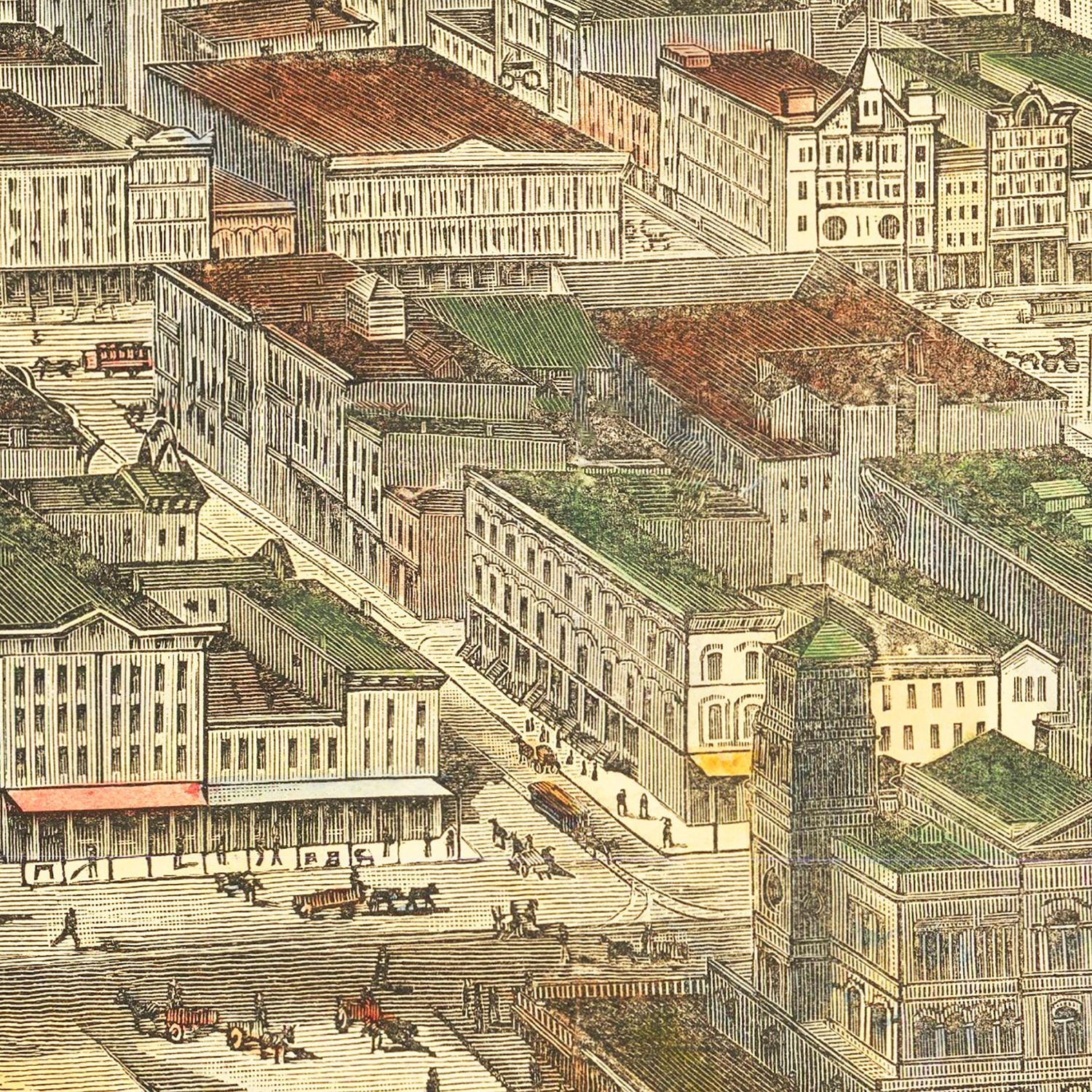 Vintage Map of Memphis, Tennessee 1885