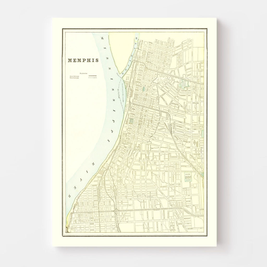 Vintage Map of Memphis, Tennessee 1895
