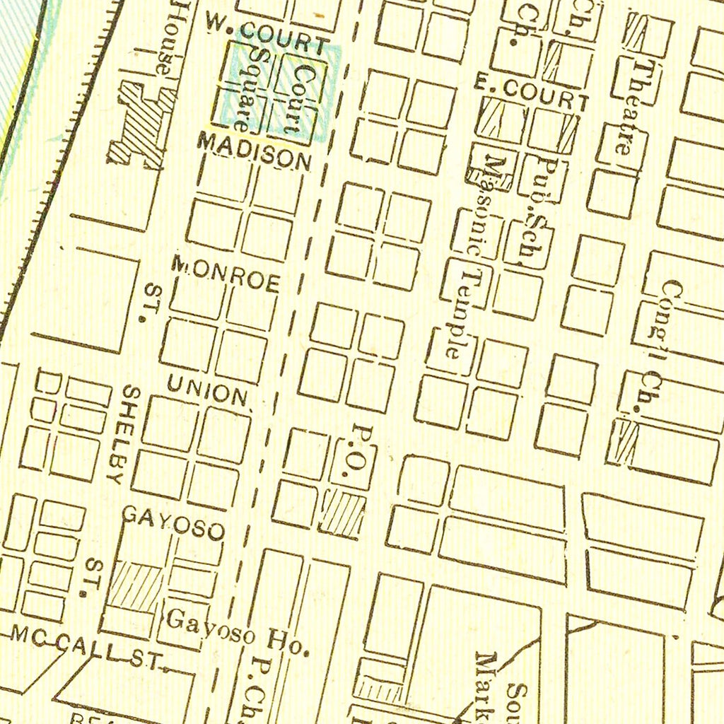 Vintage Map of Memphis, Tennessee 1895