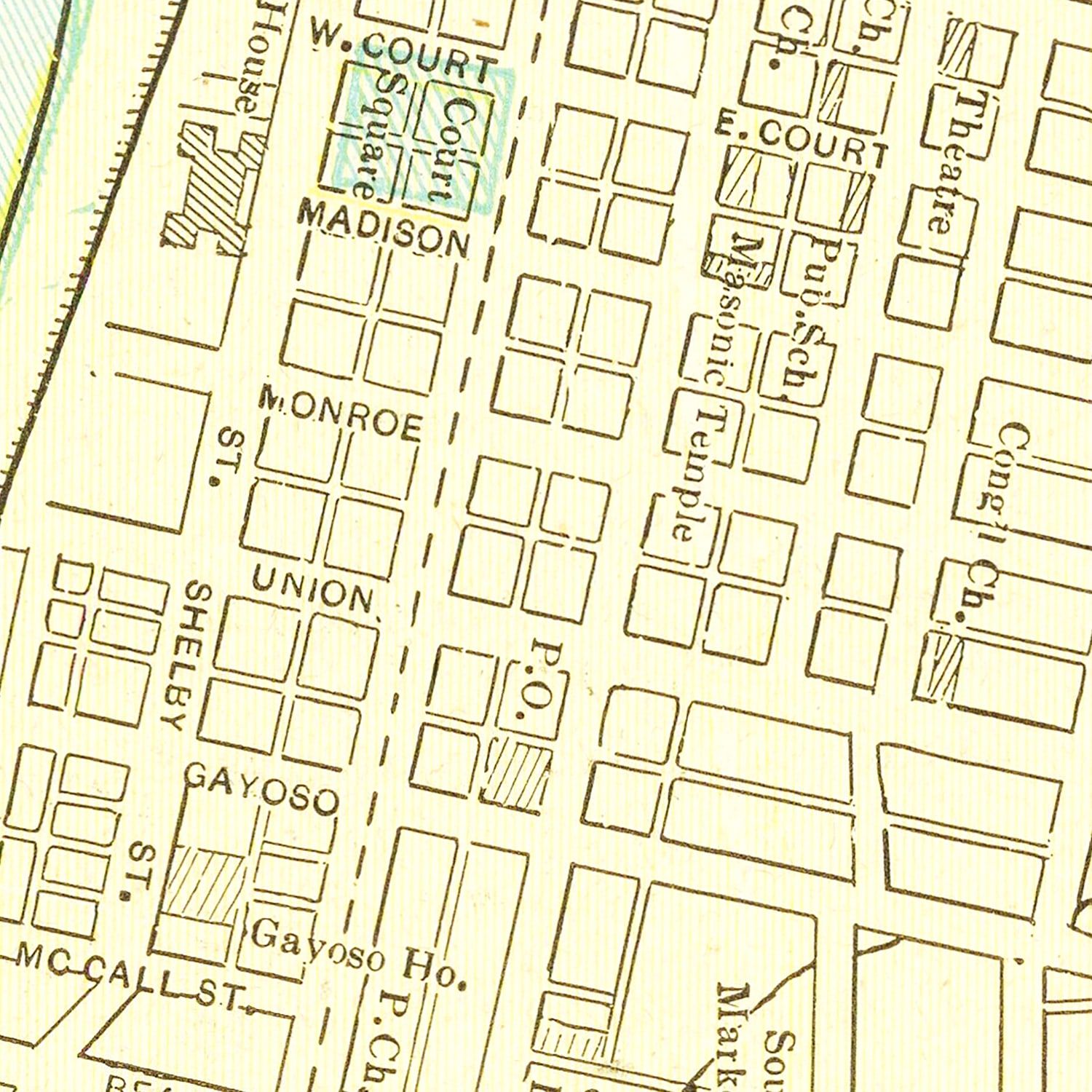 Vintage Map of Memphis, Tennessee 1895