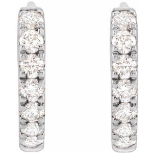 14K White Gold 1/5 CTW Lab-Grown Diamond 10 mm Hoop Earrings – image 2