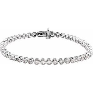 14K Yellow Gold Vermeil 3 1/2 CTW Lab-Grown Diamond Bezel-Set 7" Bracelet – image 4