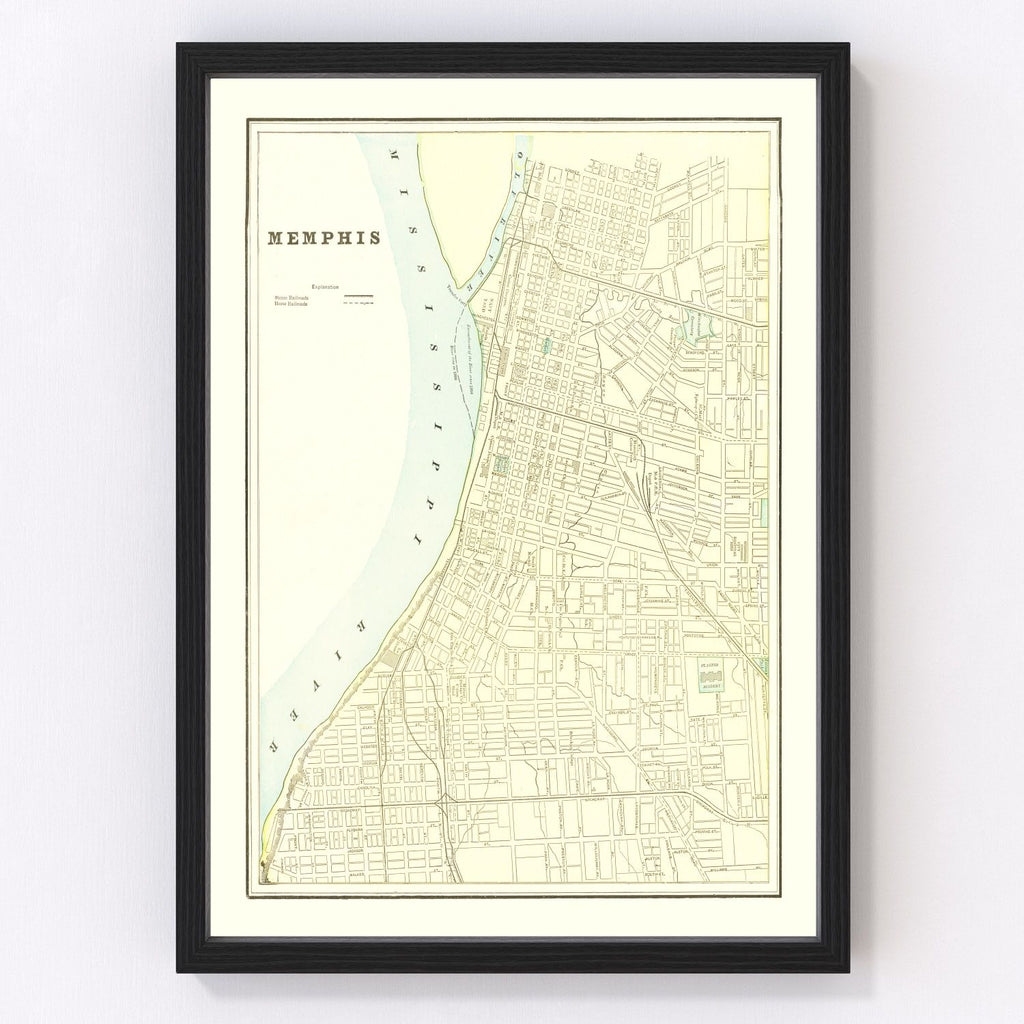 Vintage Map of Memphis, Tennessee 1895