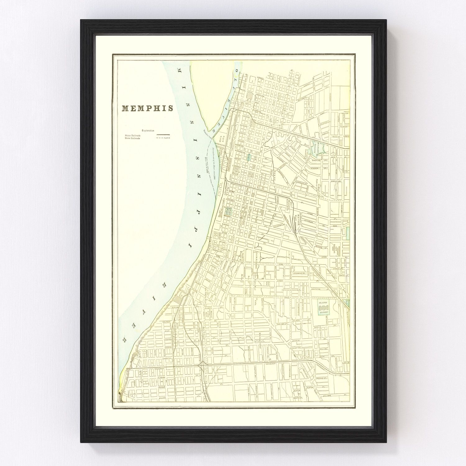 Vintage Map of Memphis, Tennessee 1895