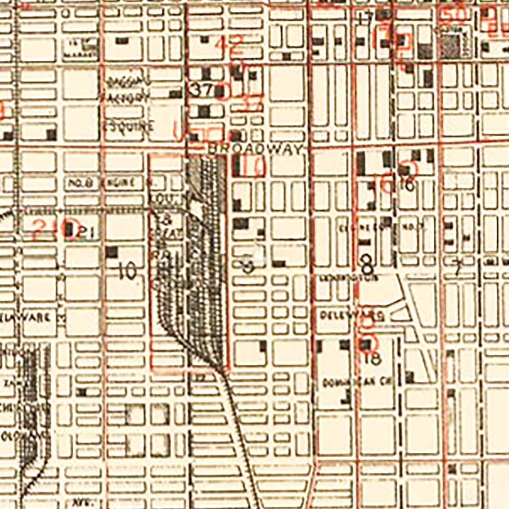 Vintage Map of Lousiville, Kentucky 1895