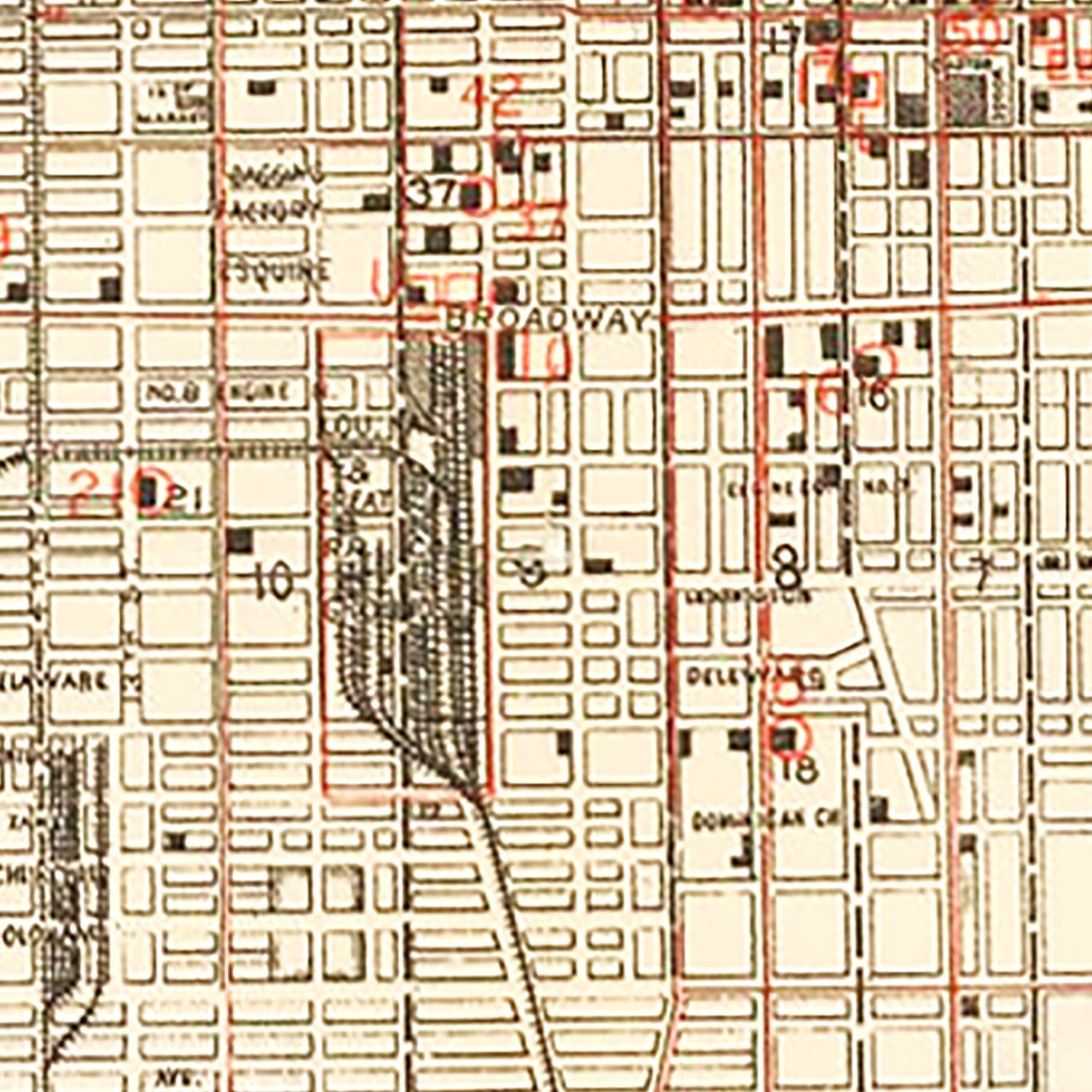 Vintage Map of Lousiville, Kentucky 1895