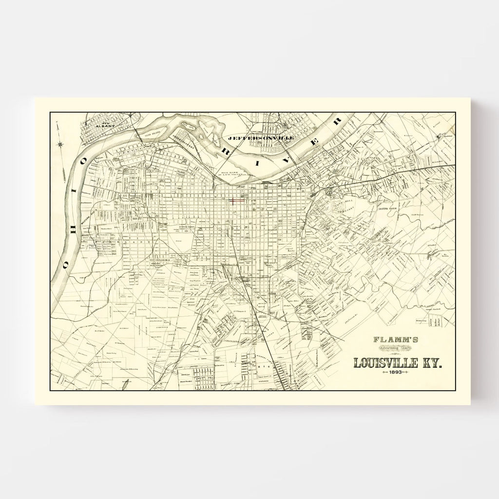 Vintage Map of Louisville, Kentucky 1893