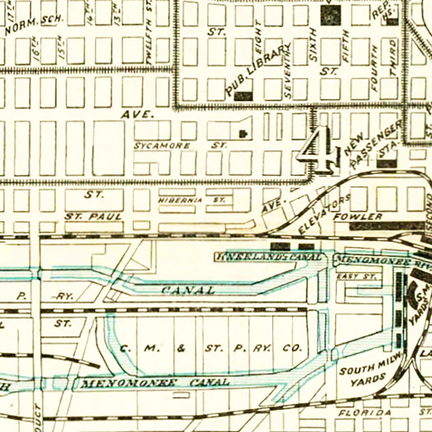 Vintage Map of Milwaukee, Wisconsin 1898