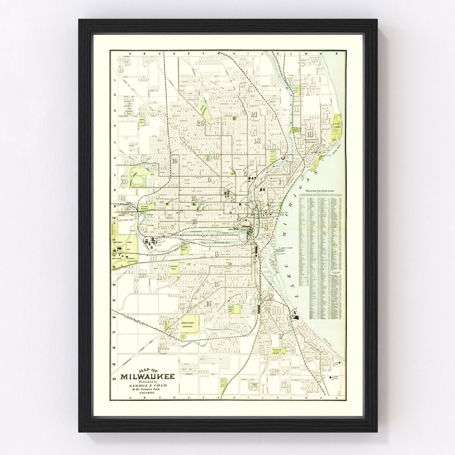 Vintage Map of Milwaukee, Wisconsin 1898