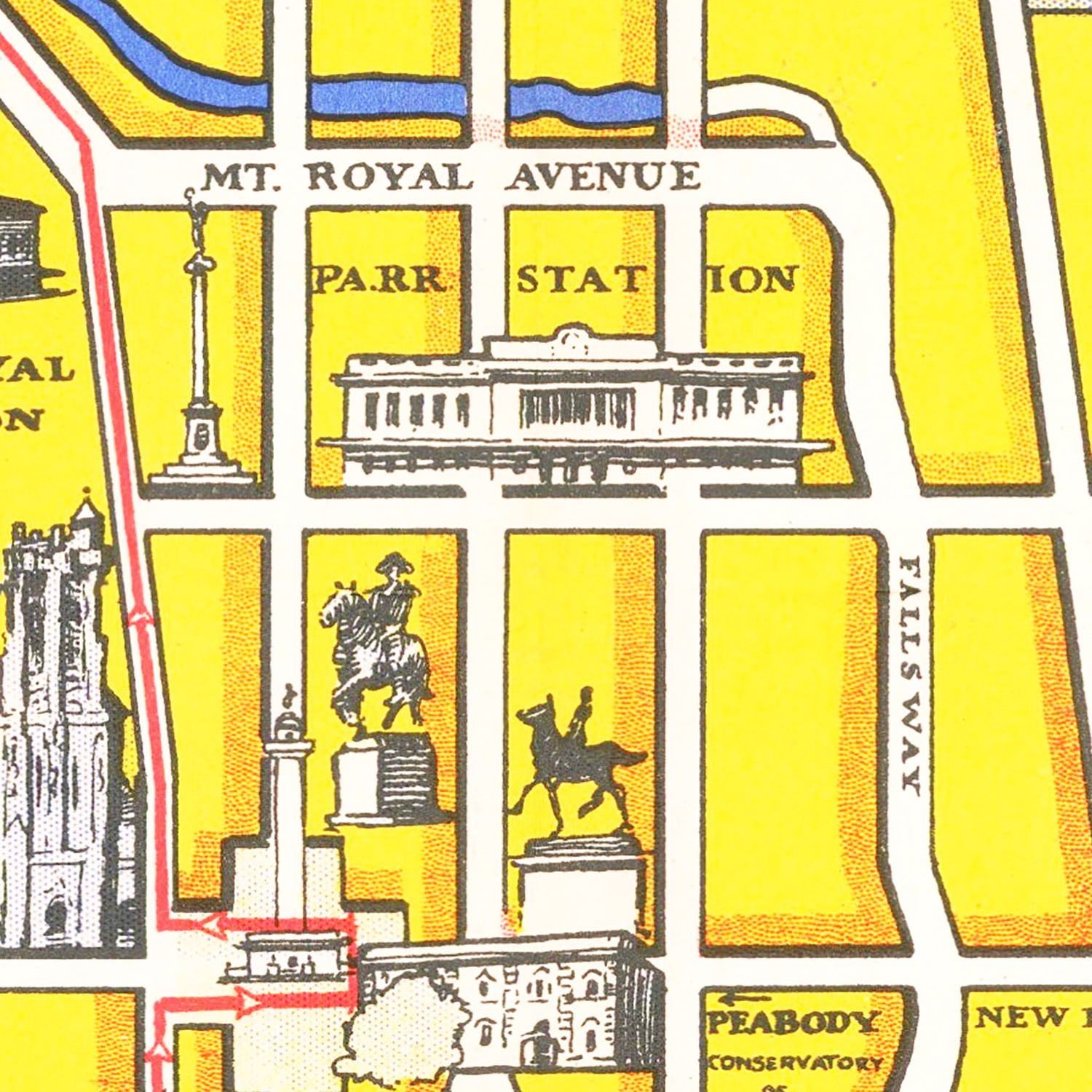 Vintage Map of Baltimore, Maryland 1935