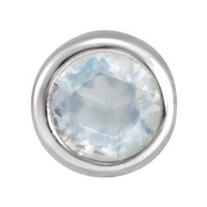 14K White Gold 2.5 mm Natural Blue Moonstone Bezel Setting