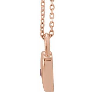14K Rose Gold Natural Pink Sapphire Heart Lock 18" Necklace