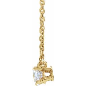 14K Yellow Gold 1/4 CTW Lab-Grown Diamond Solitaire 16-18" Necklace