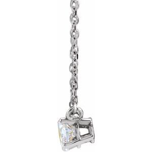 14K White Gold 1/4 CTW Lab-Grown Diamond Solitaire 16-18" Necklace