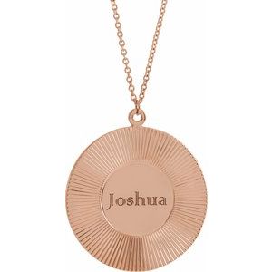 14K Rose Gold Sunburst 20" Necklace