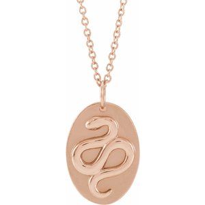 14K Rose Snake 16-18" Necklace