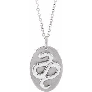 Sterling Silver Snake 16-18" Necklace