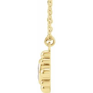 14K Yellow Gold 1/6 CT Natural Diamond Beaded 16-18" Necklace