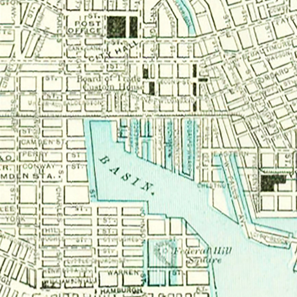 Vintage Map of Baltimore, Maryland 1892