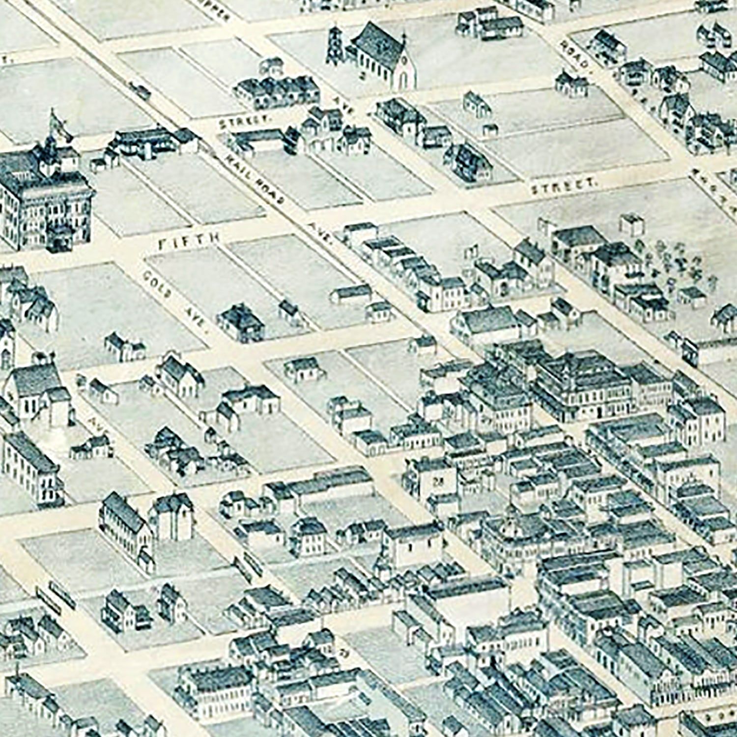Vintage Map of Albuquerque, New Mexico 1886