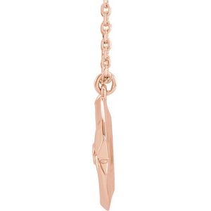 14K Rose Gold .01 CT Natural Diamond Star 16-18" Necklace