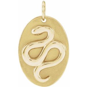 14K Yellow 16.5x10.5 mm Snake Pendant