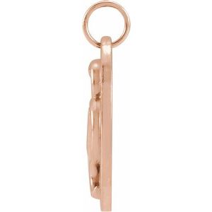 14K Rose 16.5x10.5 mm Snake Pendant