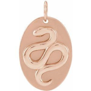 14K Rose 16.5x10.5 mm Snake Pendant