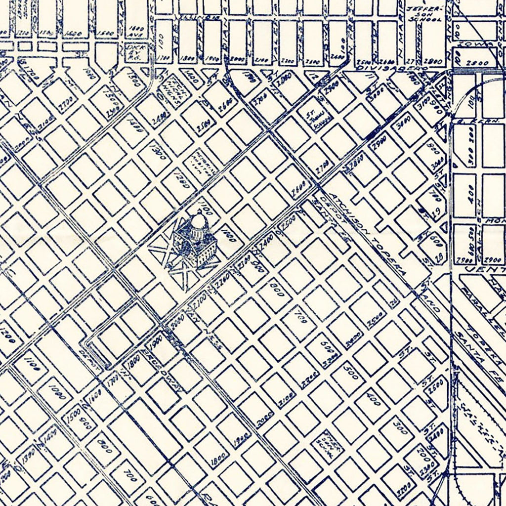 Vintage Map of Fresno, California 1925