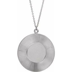 14K White Gold Sunburst 20" Necklace