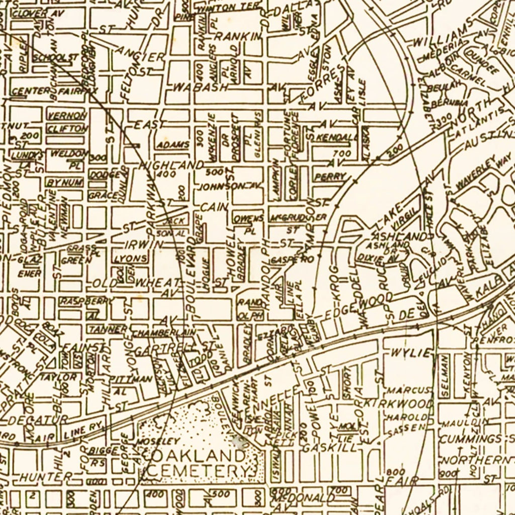 Vintage Map of Atlanta, Georgia 1931
