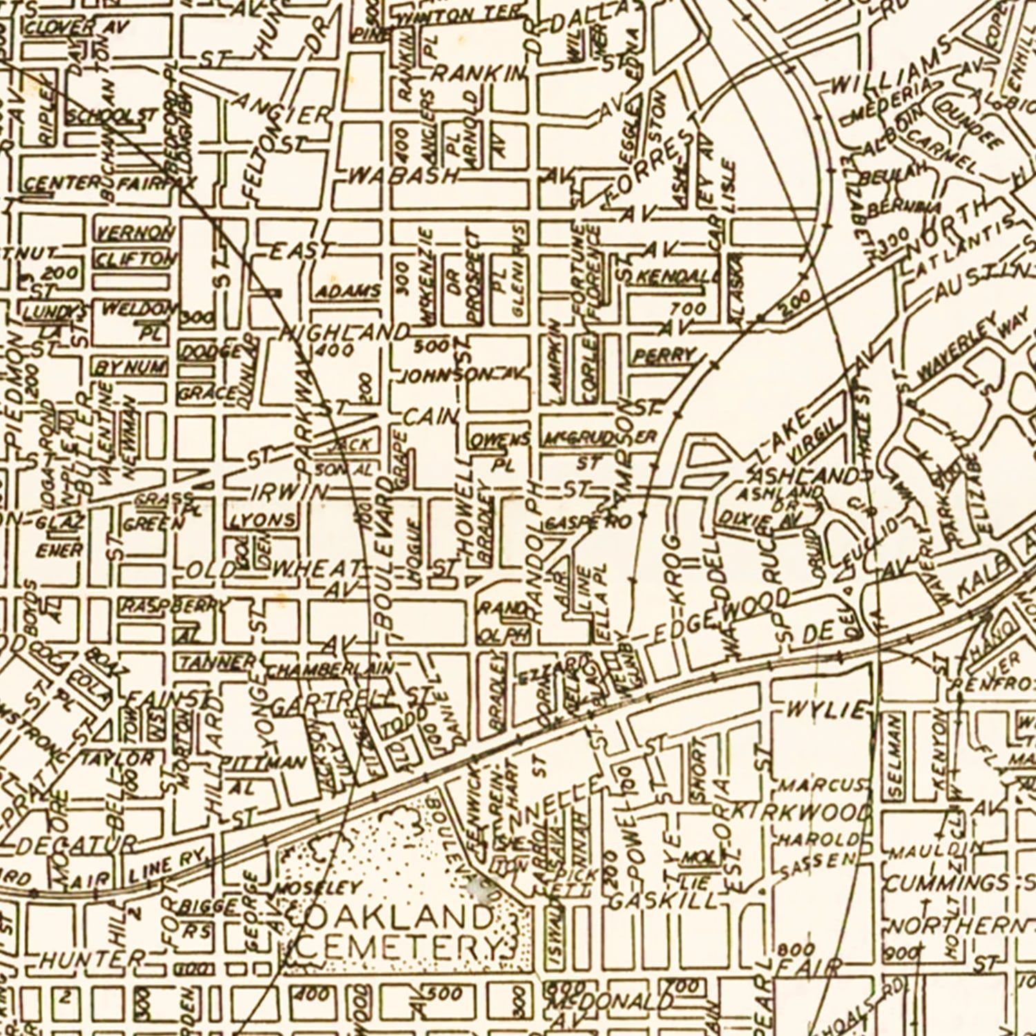Vintage Map of Atlanta, Georgia 1931