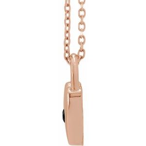 14K Rose Gold Natural Black Spinel Heart Lock 18" Necklace