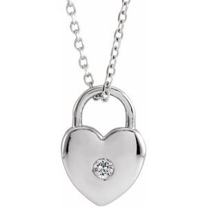 Heart Lock Necklace or Pendant