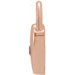 14K Rose Gold Natural Pink Sapphire Heart Lock Pendant