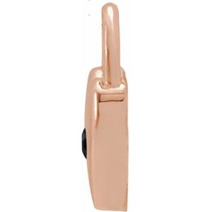 14K Rose Gold Natural Black Spinel Heart Lock Pendant