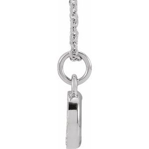 14K White Gold .05 CTW Natural Diamond Petite Initial D 16-18" Necklace