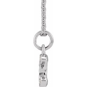14K White Gold .04 CTW Natural Diamond Petite Initial C 16-18" Necklace