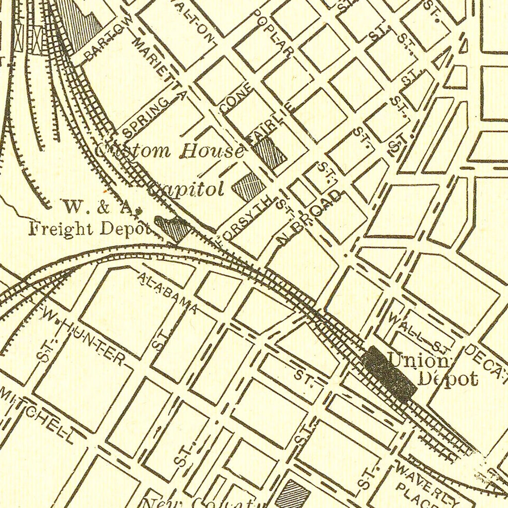 Vintage Map of Atlanta, Georgia 1892