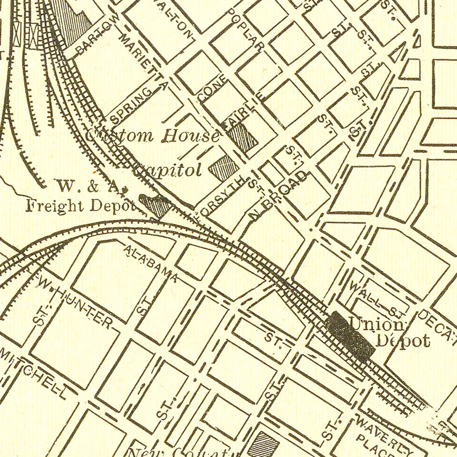 Vintage Map of Atlanta, Georgia 1892