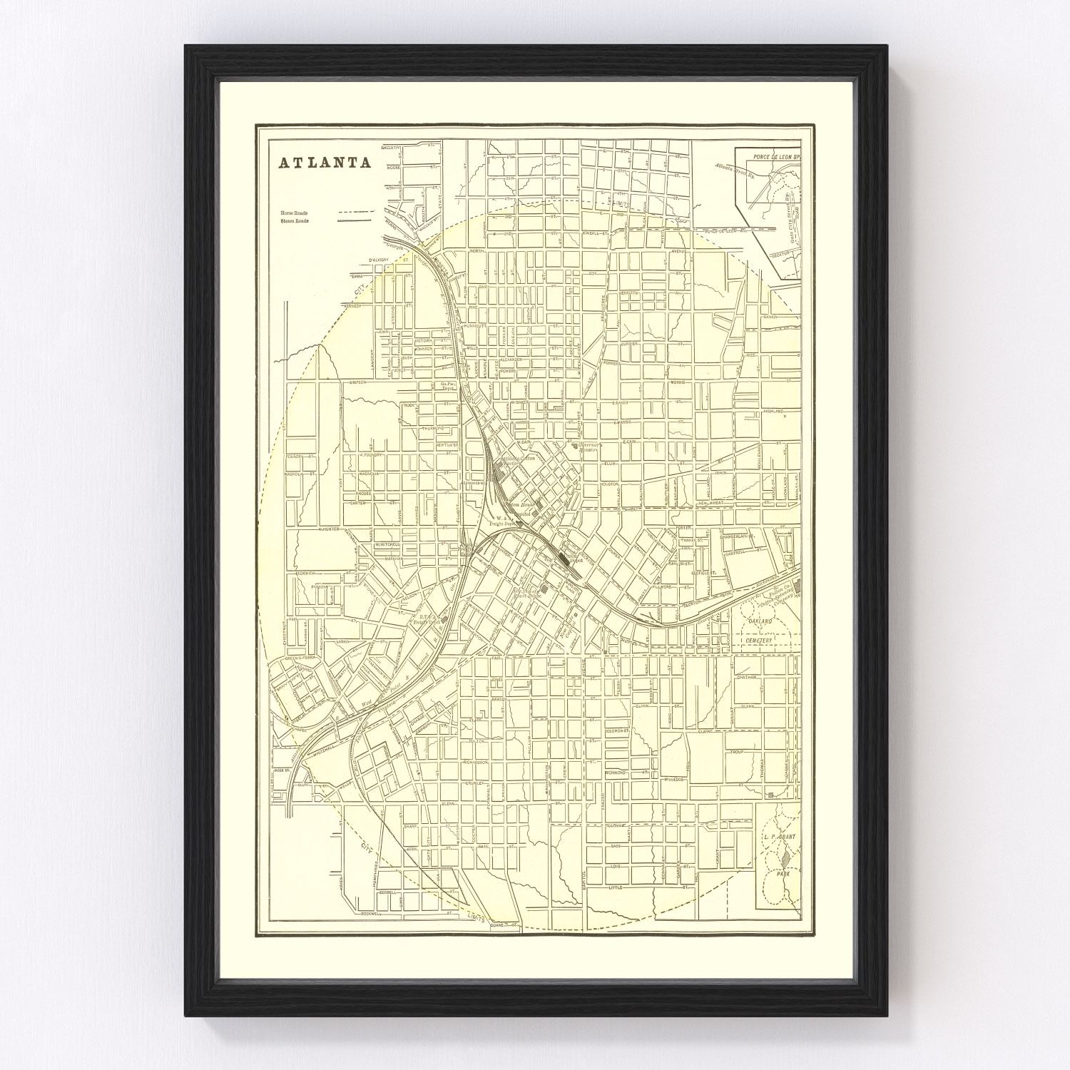 Vintage Map of Atlanta, Georgia 1892