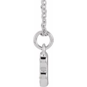 14K White Gold .05 CTW Natural Diamond Petite Initial B 16-18" Necklace