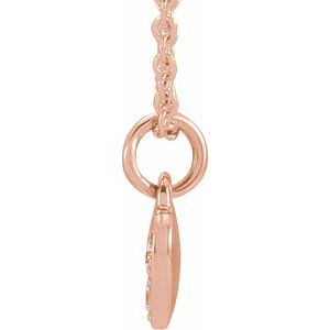 14K Rose Gold .06 CTW Natural Diamond Petite Heart 16-18" Necklace