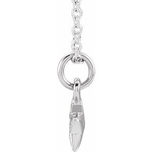 14K White Gold .03 CTW Natural Diamond Youth Petite Star 15" Necklace