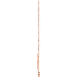 14K Rose Gold .015 CT Natural Diamond Rosary Cross 18" Necklace