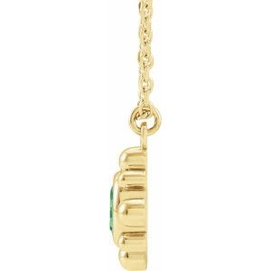 14K Yellow Gold Natural Tsavorite Garnet Beaded 16-18" Necklace