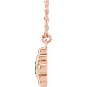 14K Rose Gold Natural Tsavorite Garnet Beaded 16-18" Necklace