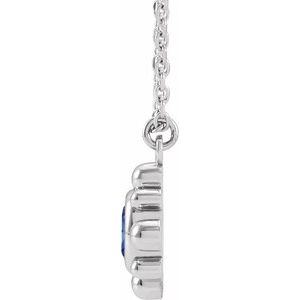 14K White Gold Natural Tanzanite Beaded 16-18" Necklace