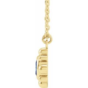 14K Yellow Gold Natural Tanzanite Beaded 16-18" Necklace
